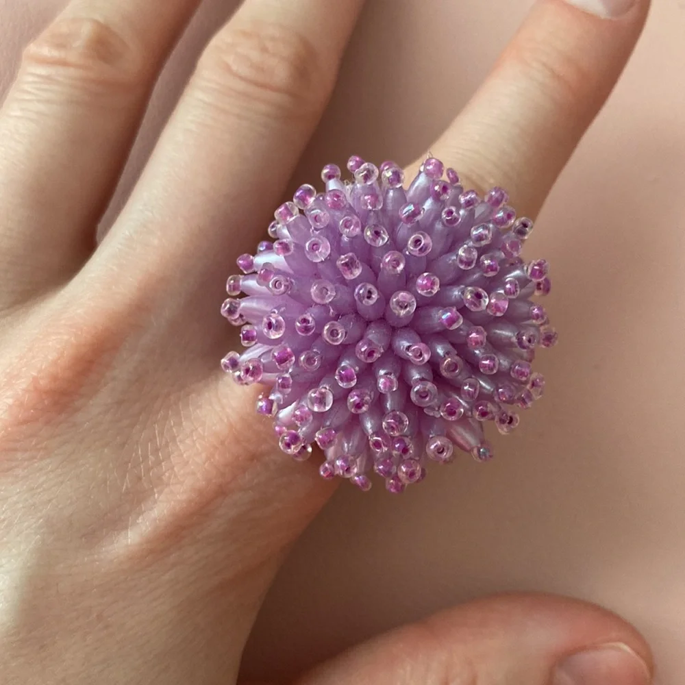 ❄️ 5 for $20.❄️ Purple Beaded Ring ❄️ - Picture 5 of 6